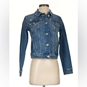 SO Classic Blue Denim Jean Jacket Girls Small Size 7 Cropped